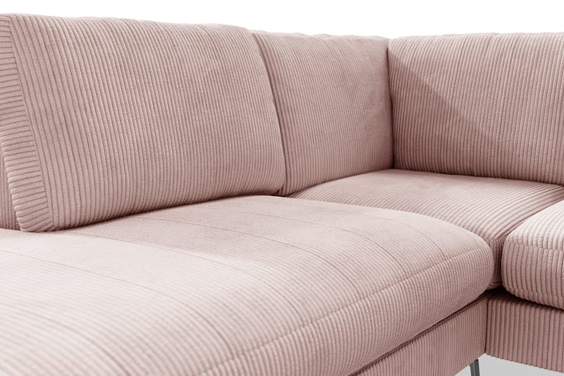 Ocean Lyx 4-seters Venstrevendt L-formet Sjeselongsofa i Manchester - Rosa - Møbler - Sofaer - Sofaer med sjeselong - 4 seters sofa med divan