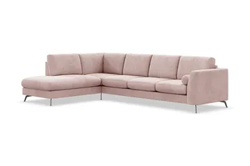 Ocean Lyx 4-seters Venstrevendt L-formet Sjeselongsofa i Manchester - Rosa - Møbler - Sofaer - Sofaer med sjeselong - 4 seters sofa med divan