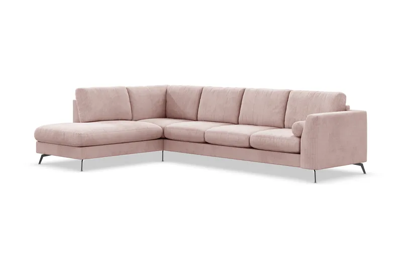 Ocean Lyx 4-seters Venstrevendt L-formet Sjeselongsofa i Manchester - Rosa - Møbler - Sofaer - Sofaer med sjeselong - 4 seters sofa med divan