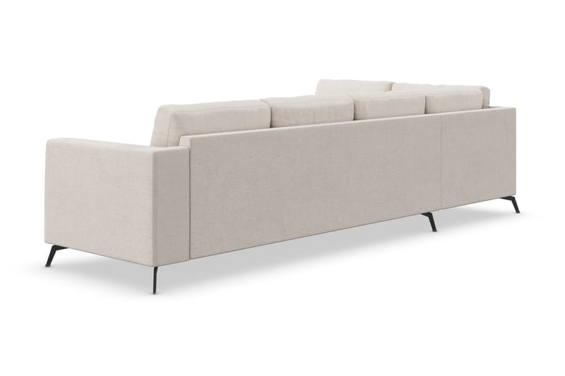 Ocean Lyx 4-seters Venstrevendt L-formet Sjeselongsofa i Stoff - Beige - Møbler - Sofaer - Sofaer med sjeselong - 4 seters sofa med divan