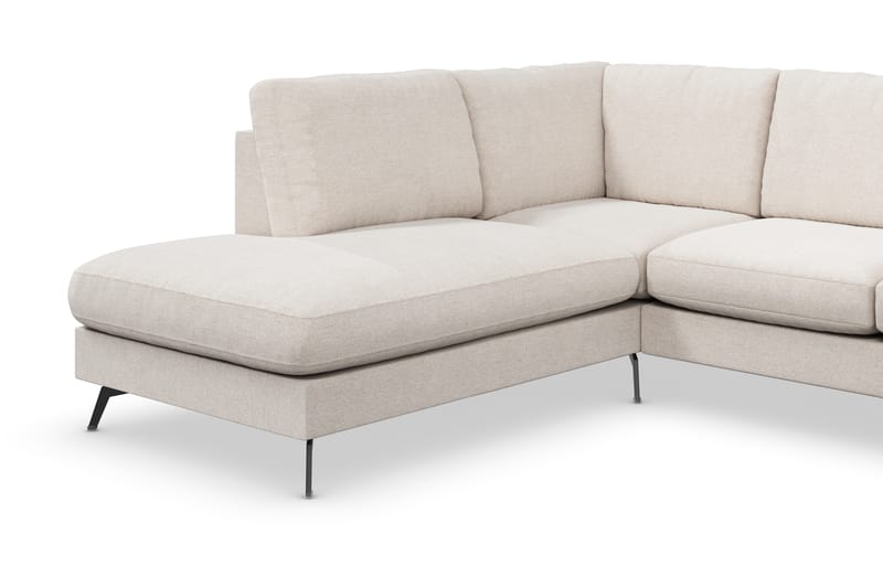 Ocean Lyx 4-seters Venstrevendt L-formet Sjeselongsofa i Stoff - Beige - Møbler - Sofaer - Sofaer med sjeselong - 4 seters sofa med divan