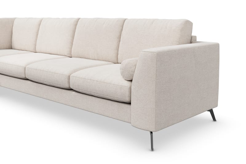 Ocean Lyx 4-seters Venstrevendt L-formet Sjeselongsofa i Stoff - Beige - Møbler - Sofaer - Sofaer med sjeselong - 4 seters sofa med divan