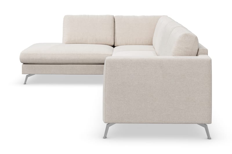 Ocean Lyx 4-seters Venstrevendt L-formet Sjeselongsofa i Stoff - Beige - Møbler - Sofaer - Sofaer med sjeselong - 4 seters sofa med divan