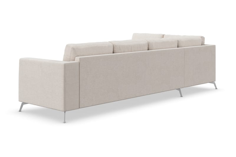 Ocean Lyx 4-seters Venstrevendt L-formet Sjeselongsofa i Stoff - Beige - Møbler - Sofaer - Sofaer med sjeselong - 4 seters sofa med divan
