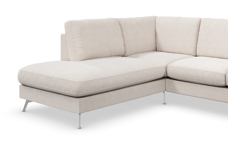 Ocean Lyx 4-seters Venstrevendt L-formet Sjeselongsofa i Stoff - Beige - Møbler - Sofaer - Sofaer med sjeselong - 4 seters sofa med divan