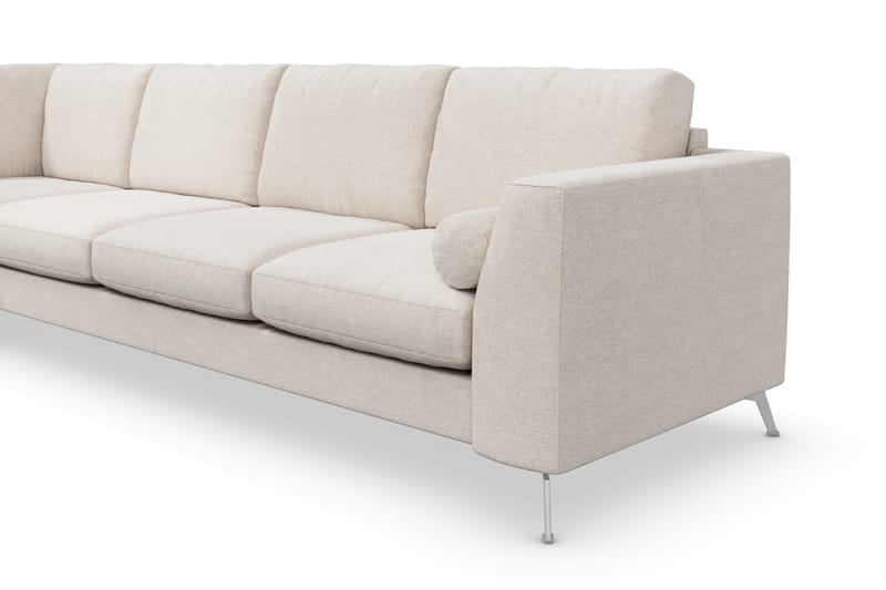 Ocean Lyx 4-seters Venstrevendt L-formet Sjeselongsofa i Stoff - Beige - Møbler - Sofaer - Sofaer med sjeselong - 4 seters sofa med divan
