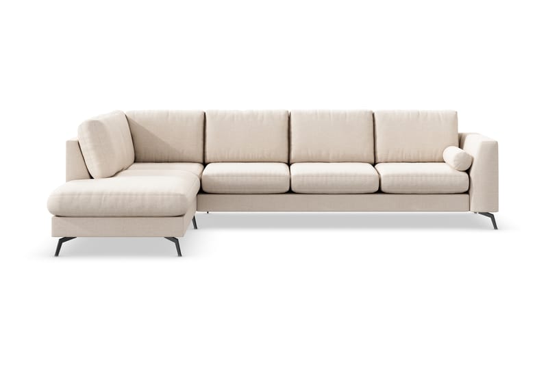Ocean Lyx 4-seters Venstrevendt L-formet Sjeselongsofa i Stoff - Beige - Møbler - Sofaer - Sofaer med sjeselong - 4 seters sofa med divan
