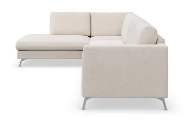 Ocean Lyx 4-seters Venstrevendt L-formet Sjeselongsofa i Stoff - Beige - Møbler - Sofaer - Sofaer med sjeselong - 4 seters sofa med divan