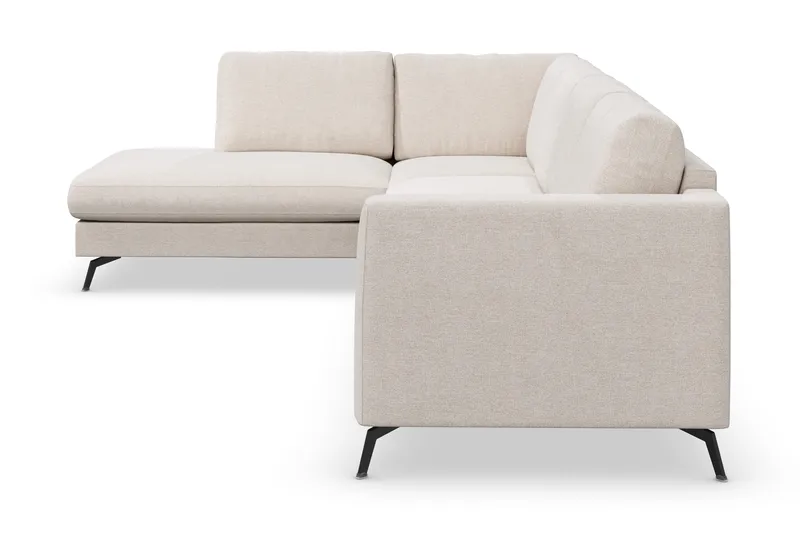 Ocean Lyx 4-seters Venstrevendt L-formet Sjeselongsofa i Stoff - Beige - Møbler - Sofaer - Sofaer med sjeselong - 4 seters sofa med divan