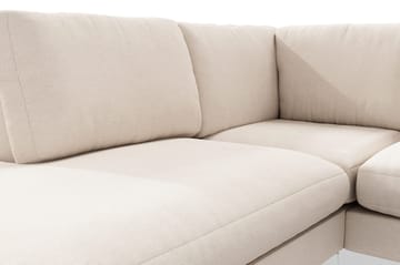 Ocean Lyx 4-seters Venstrevendt L-formet Sjeselongsofa i Stoff - Beige - Møbler - Sofaer - Sofaer med sjeselong - 4 seters sofa med divan