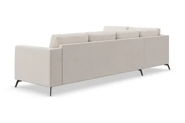 Ocean Lyx 4-seters Venstrevendt L-formet Sjeselongsofa i Stoff - Beige - Møbler - Sofaer - Sofaer med sjeselong - 4 seters sofa med divan