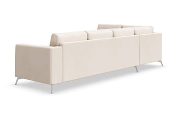 Ocean Lyx 4-seters Venstrevendt L-formet Sjeselongsofa i Stoff - Beige - Møbler - Sofaer - Sofaer med sjeselong - 4 seters sofa med divan