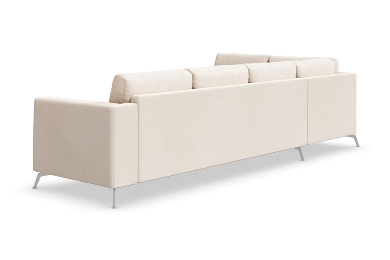 Ocean Lyx 4-seters Venstrevendt L-formet Sjeselongsofa i Stoff - Beige - Møbler - Sofaer - Sofaer med sjeselong - 4 seters sofa med divan