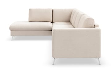 Ocean Lyx 4-seters Venstrevendt L-formet Sjeselongsofa i Stoff - Beige - Møbler - Sofaer - Sofaer med sjeselong - 4 seters sofa med divan
