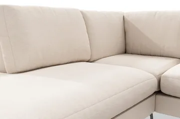 Ocean Lyx 4-seters Venstrevendt L-formet Sjeselongsofa i Stoff - Beige - Møbler - Sofaer - Sofaer med sjeselong - 4 seters sofa med divan