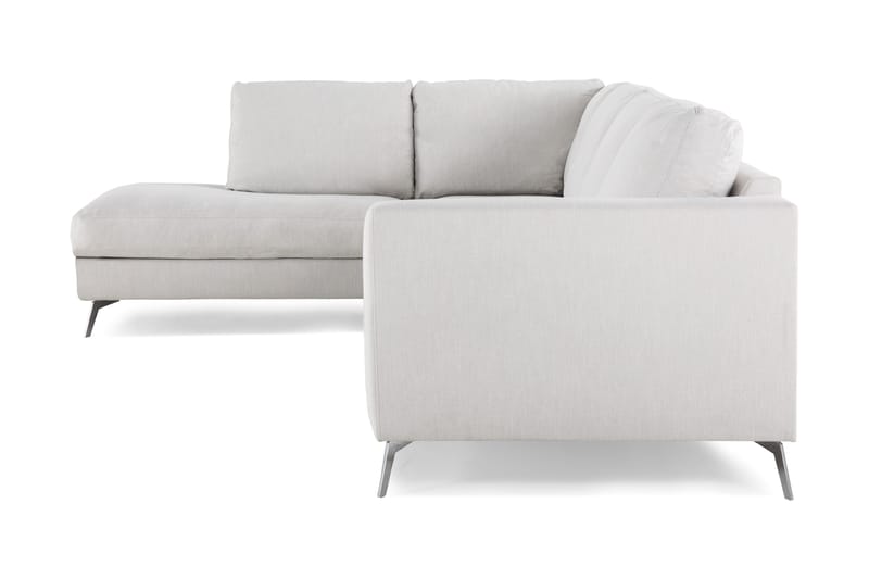 Ocean Lyx 4-seters Venstrevendt L-formet Sjeselongsofa i Stoff - Lys grå - Møbler - Sofaer - Sofaer med sjeselong - 4 seters sofa med divan