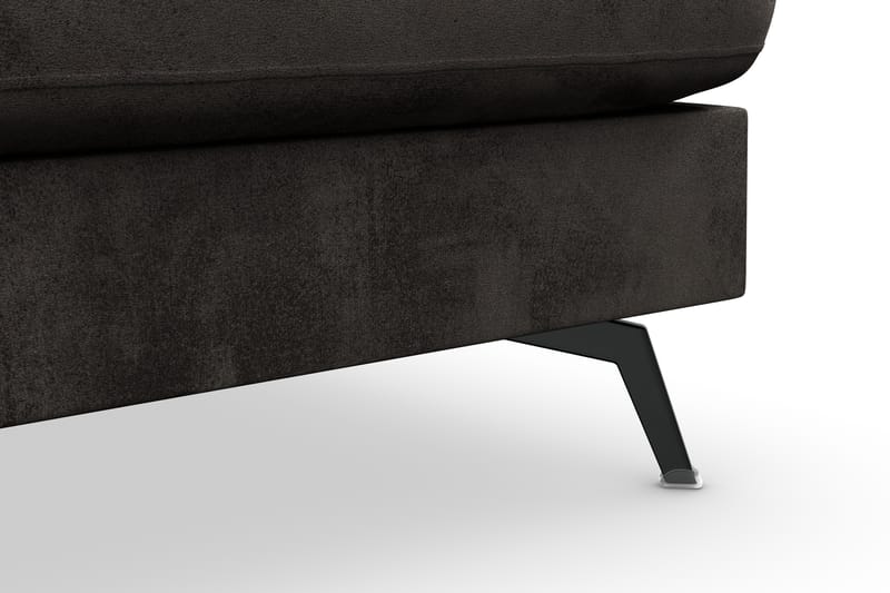 Ocean Lyx 5-seters Høyrevendt L-formet Sjeselongsofa i Fløyel - Mørk grå - Møbler - Sofaer - Sofaer med sjeselong - 4 seters sofa med divan