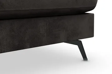 Ocean Lyx 5-seters Høyrevendt L-formet Sjeselongsofa i Fløyel - Mørk grå - Møbler - Sofaer - Sofaer med sjeselong - 4 seters sofa med divan