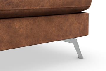 Ocean Lyx 5-seters Høyrevendt L-formet Sjeselongsofa i Kunstlær - Brun - Møbler - Sofaer - Sofaer med sjeselong - 4 seters sofa med divan