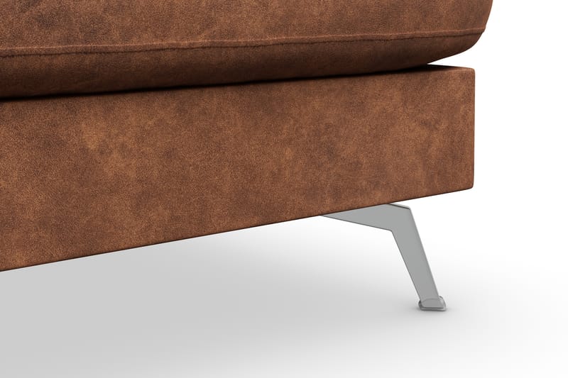 Ocean Lyx 5-seters Høyrevendt L-formet Sjeselongsofa i Kunstlær - Brun - Møbler - Sofaer - Sofaer med sjeselong - 4 seters sofa med divan