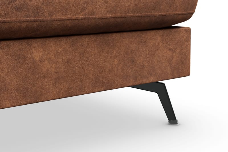 Ocean Lyx 5-seters Høyrevendt L-formet Sjeselongsofa i Kunstlær - Brun - Møbler - Sofaer - Sofaer med sjeselong - 4 seters sofa med divan