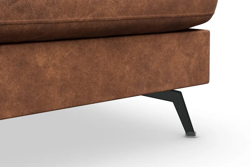 Ocean Lyx 5-seters Høyrevendt L-formet Sjeselongsofa i Kunstlær - Brun - Møbler - Sofaer - Sofaer med sjeselong - 4 seters sofa med divan