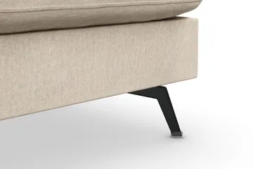 Ocean Lyx 6-seters Høyrevendt U-formet Sofa med Divan og Sjeselong + Fotskammel i Fløyel - Beige - Møbler - Sofaer - Fløyelssofaer