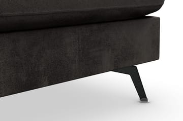 Ocean Lyx 6-seters Høyrevendt U-formet Sofa med Divan og Sjeselong + Fotskammel i Fløyel - Mørk grå - Møbler - Sofaer - Fløyelssofaer