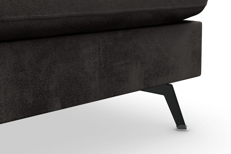 Ocean Lyx 6-seters Høyrevendt U-formet Sofa med Divan og Sjeselong + Fotskammel i Fløyel - Mørk grå - Møbler - Sofaer - Fløyelssofaer