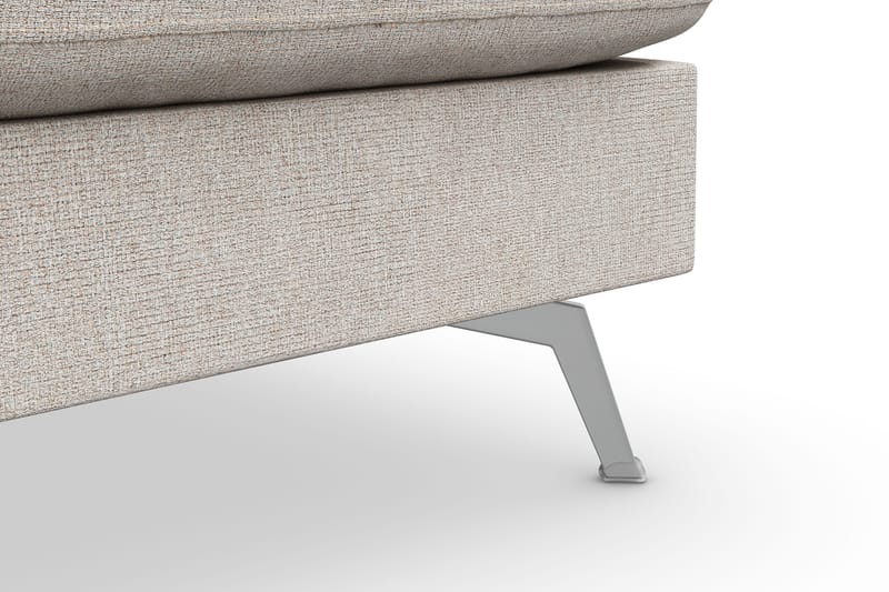 Ocean Lyx 6-seters Høyrevendt U-formet Sofa med Divan og Sjeselong + Fotskammel i Stoff - Beige - Møbler - Sofaer - U-sofa