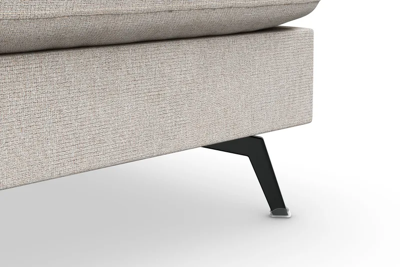 Ocean Lyx 6-seters Høyrevendt U-formet Sofa med Divan og Sjeselong + Fotskammel i Stoff - Beige - Møbler - Sofaer - U-sofa