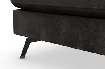 Ocean Lyx 6-seters Venstrevendt U-formet Sofa med Divan og Sjeselong + Fotskammel i Fløyel - Mørk grå - Møbler - Sofaer - Fløyelssofaer