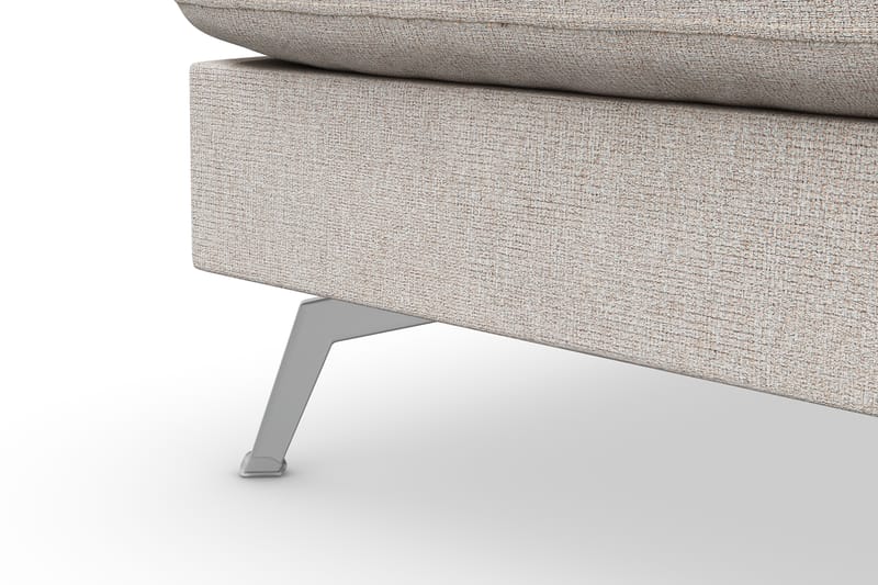 Ocean Lyx 6-seters Venstrevendt U-formet Sofa med Divan og Sjeselong + Fotskammel i Stoff - Beige - Møbler - Sofaer - Sofaer med sjeselong
