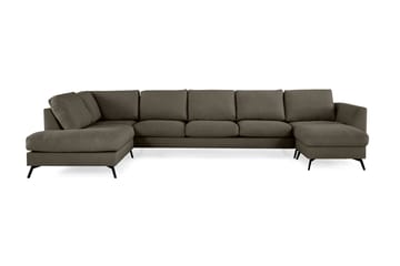 Ocean Lyx 6-seters Venstrevendt U-formet Sofa med Divan og Sjeselong + Fotskammel i Stoff