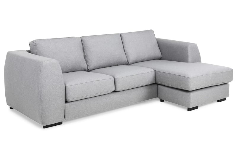 Optus 3-seters Vendbar L-formet Sjeselongsofa i Stoff - Lys grå - Møbler - Sofaer - Sofaer med sjeselong - 3 seters sofa med divan