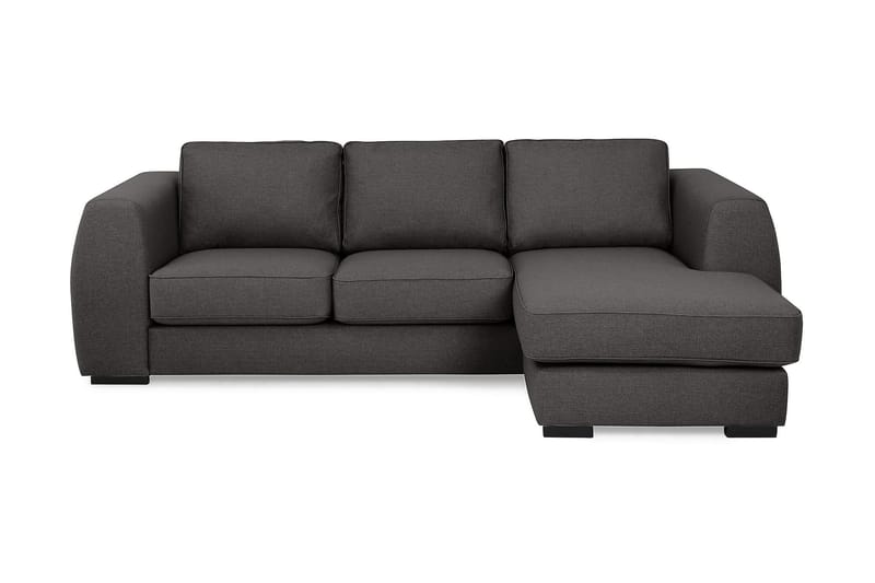 Optus 3-seters Vendbar L-formet Sjeselongsofa i Stoff - Mørk grå - Møbler - Sofaer - Sofaer med sjeselong - 3 seters sofa med divan