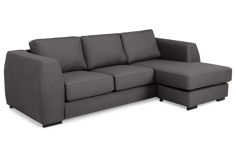 Optus 3-seters Vendbar L-formet Sjeselongsofa i Stoff - Mørk grå - Møbler - Sofaer - Sofaer med sjeselong - 3 seters sofa med divan
