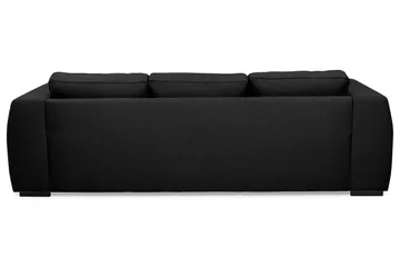 Optus 3-seters Vendbar L-formet Sjeselongsofa i Stoff - Svart - Møbler - Sofaer - Sofaer med sjeselong - 3 seters sofa med divan