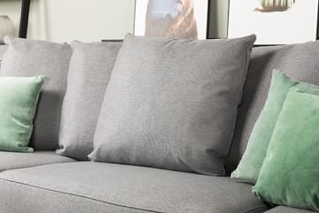 Optus 4-seters Høyrevendt L-formet Sjeselongsofa i Stoff inkl. Pynteputer - Lys grå - Møbler - Sofaer - Sofaer med sjeselong - 3 seters sofa med divan
