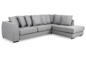 Optus 4-seters Høyrevendt L-formet Sjeselongsofa i Stoff inkl. Pynteputer - Lys grå - Møbler - Sofaer - Sofaer med sjeselong - 3 seters sofa med divan