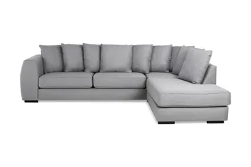 Optus 4-seters Høyrevendt L-formet Sjeselongsofa i Stoff inkl. Pynteputer - Lys grå - Møbler - Sofaer - Sofaer med sjeselong - 3 seters sofa med divan