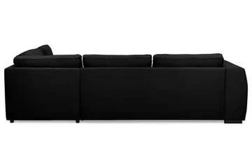 Optus 4-seters Høyrevendt L-formet Sjeselongsofa i Stoff - Svart - Møbler - Sofaer - Sofaer med sjeselong - 3 seters sofa med divan