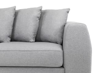 Optus 4-seters Venstrevendt L-formet Sjeselongsofa i Stoff inkl. Pynteputer - Lys grå - Møbler - Sofaer - Sofaer med sjeselong - 3 seters sofa med divan