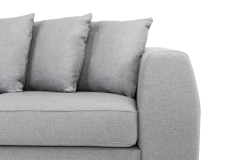 Optus 4-seters Venstrevendt L-formet Sjeselongsofa i Stoff inkl. Pynteputer - Lys grå - Møbler - Sofaer - Sofaer med sjeselong - 3 seters sofa med divan