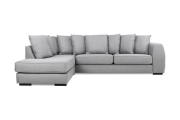 Optus 4-seters Venstrevendt L-formet Sjeselongsofa i Stoff inkl. Pynteputer - Lys grå - Møbler - Sofaer - Sofaer med sjeselong - 3 seters sofa med divan