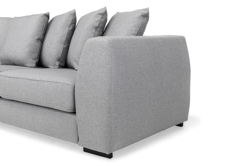 Optus 4-seters Venstrevendt L-formet Sjeselongsofa i Stoff inkl. Pynteputer - Lys grå - Møbler - Sofaer - Sofaer med sjeselong - 3 seters sofa med divan