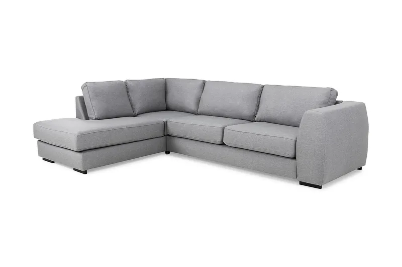 Optus 4-seters Venstrevendt L-formet Sjeselongsofa i Stoff - Lys grå - Møbler - Sofaer - Sofaer med sjeselong - 3 seters sofa med divan