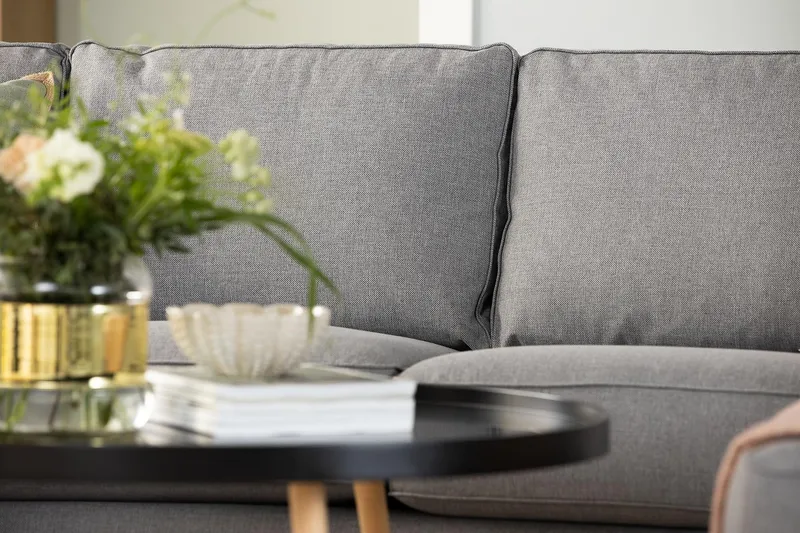 Optus 4-seters Venstrevendt L-formet Sjeselongsofa i Stoff - Lys grå - Møbler - Sofaer - Sofaer med sjeselong - 3 seters sofa med divan