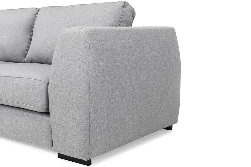 Optus 4-seters Venstrevendt L-formet Sjeselongsofa i Stoff - Lys grå - Møbler - Sofaer - Sofaer med sjeselong - 3 seters sofa med divan
