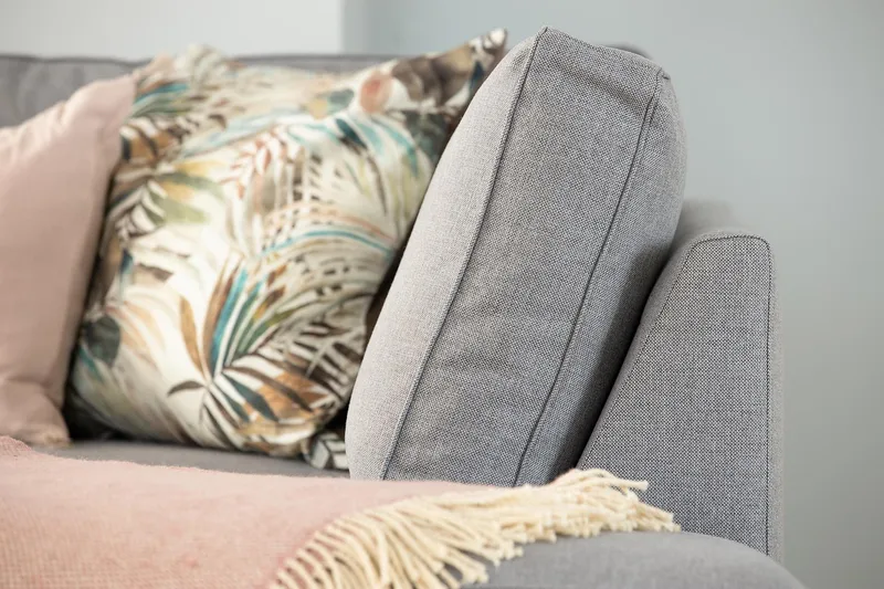 Optus 4-seters Venstrevendt L-formet Sjeselongsofa i Stoff - Lys grå - Møbler - Sofaer - Sofaer med sjeselong - 3 seters sofa med divan